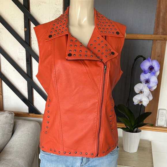 V Cristina Orange Studded Vest - Picture 1 of 9
